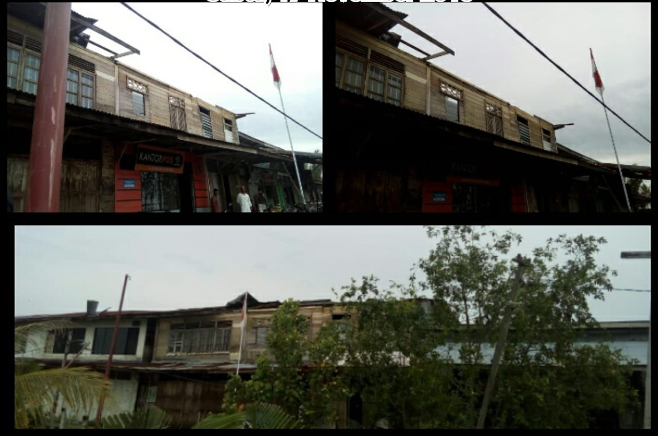  Diterjang Angin Ribut, Dua Unit Rumah di Sapat Inhil Rusak Parah